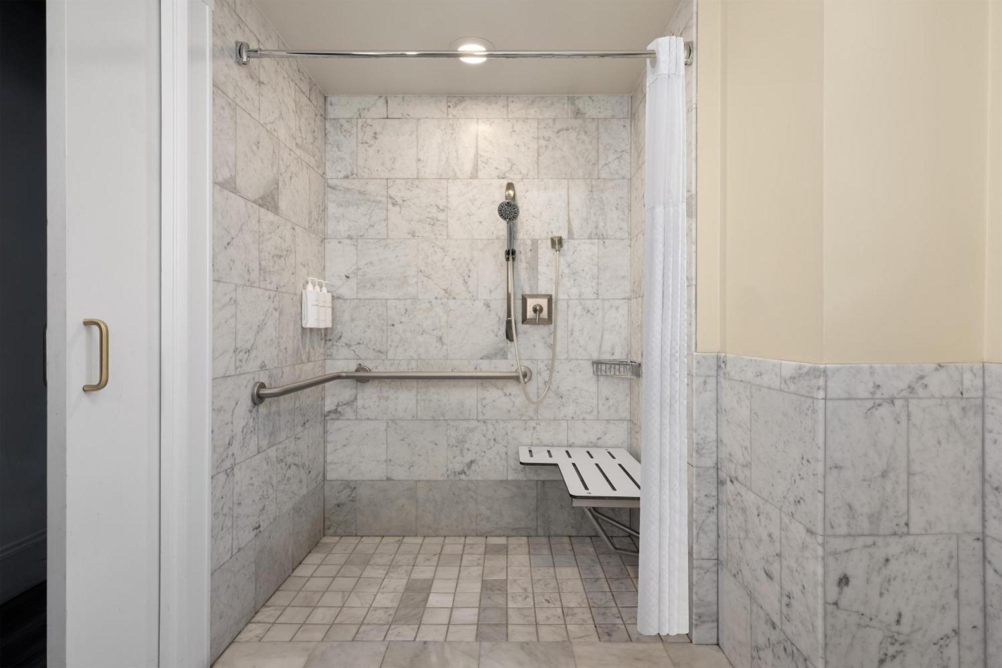 One-Bedroom King Suite Roll Shower Sofa Bed Work Desk Mobility Access or Non-Smoking